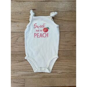 Touched by Nature Baby Girls Organic Cotton Bodysuit Sweet As A Peach 3-6 Month